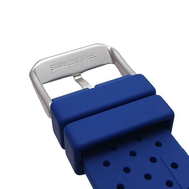 Bracelet Silicone Noir Pour Montre Plongeur - Largeur 18-24mm - Style Deux Pièces - Neuf Avec étiquettes