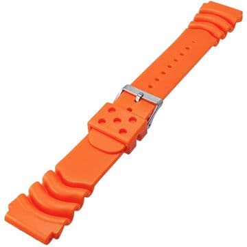 Orange Rubber Watch Strap Seiko Compatible Size 18mm-22mm