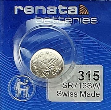 Renata 315 SR716SW 1.55V Silver Oxide Watch Battery