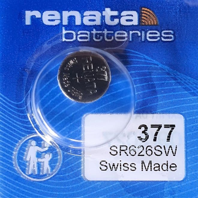 Renata 377 SR626SW 1.55V Silver Oxide Watch Battery | Battery Buddy