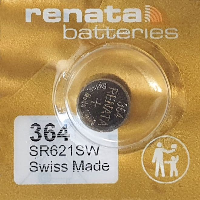 Renata Premium 364 SR621SW 1.5V Silver Oxide Watch Battery | Battery Buddy
