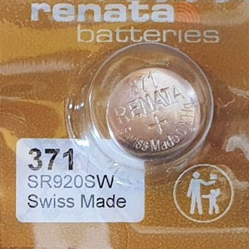 Renata Premium 371 SR920SW 1.5V Silver Oxide Watch Battery