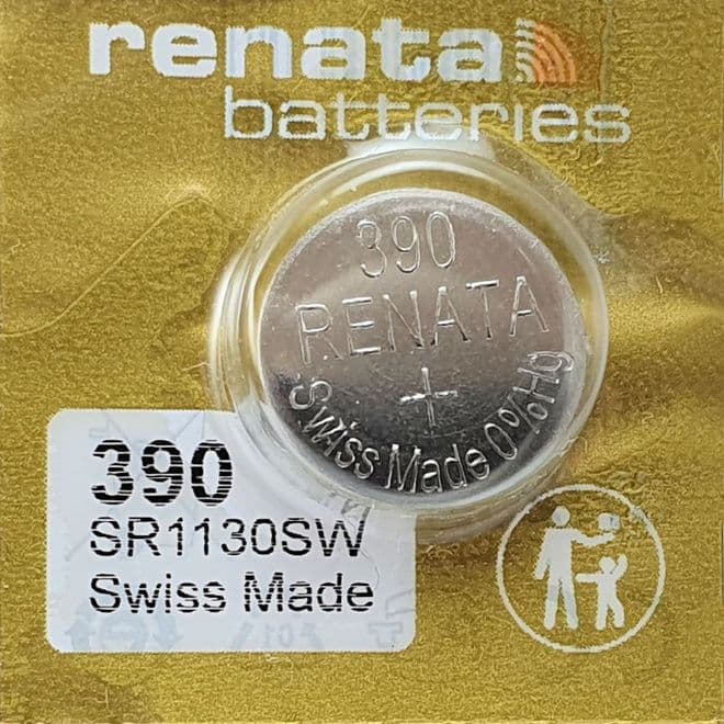 Renata Premium 390 SR1130SW 1.5V Silver Oxide Watch Battery | Battery Buddy