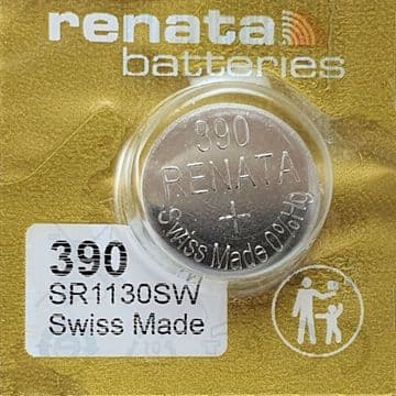 Renata Premium 390 SR1130SW 1.5V Silver Oxide Watch Battery