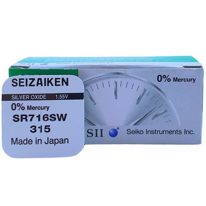 Seiko 315 SR716SW 1.55V Silver Oxide Watch Battery | Battery Buddy
