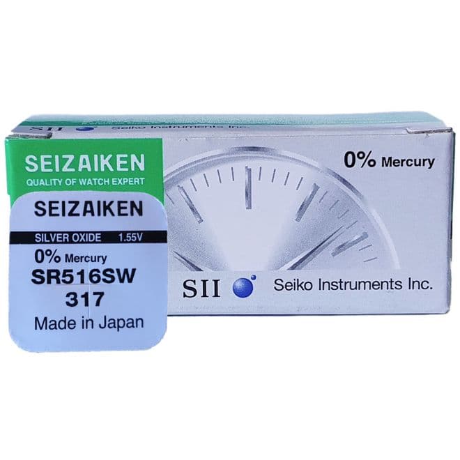 Seiko 317 SR516SW 1.55V Silver Oxide Watch Battery | Battery Buddy
