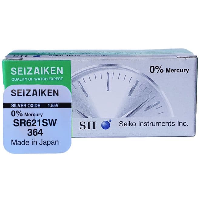 Seiko 364 SR621SW 1.55V Silver Oxide Watch Battery | Battery Buddy