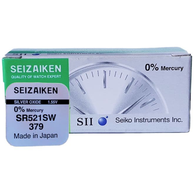 Seiko 379 SR521SW 1.55V Silver Oxide Watch Battery | Battery Buddy