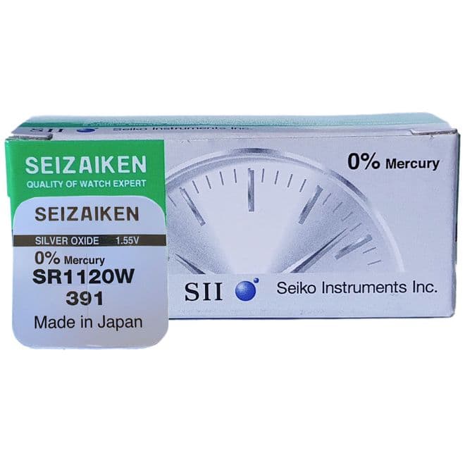Seiko 391 SR1120W 1.55V Silver Oxide Watch Battery | Battery Buddy