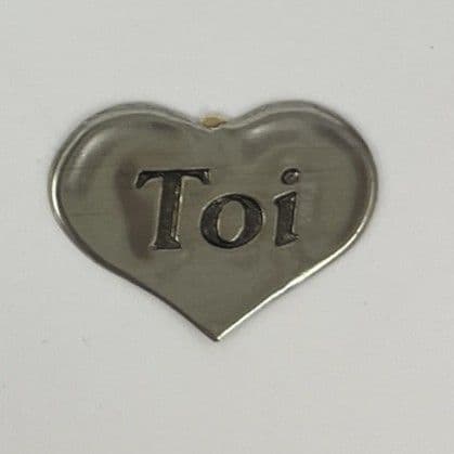 Étiquette autocollante coeur en étain "Toi"