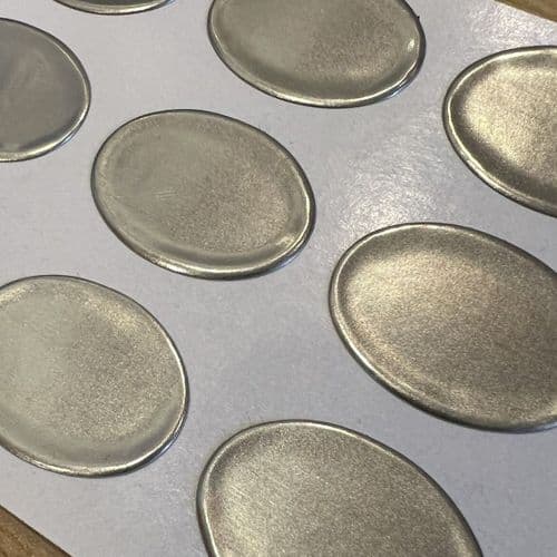 Étiquette autocollante ovale en étain PM