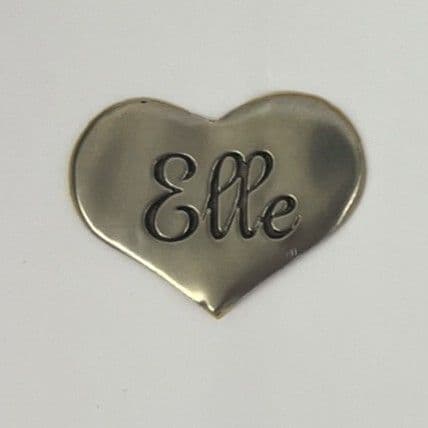 Étiquette coeur en étain "Elle"