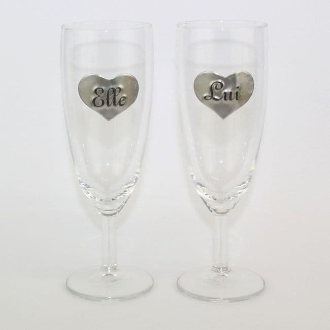 Coupes à Champagne personnalisées pour couple, en étain