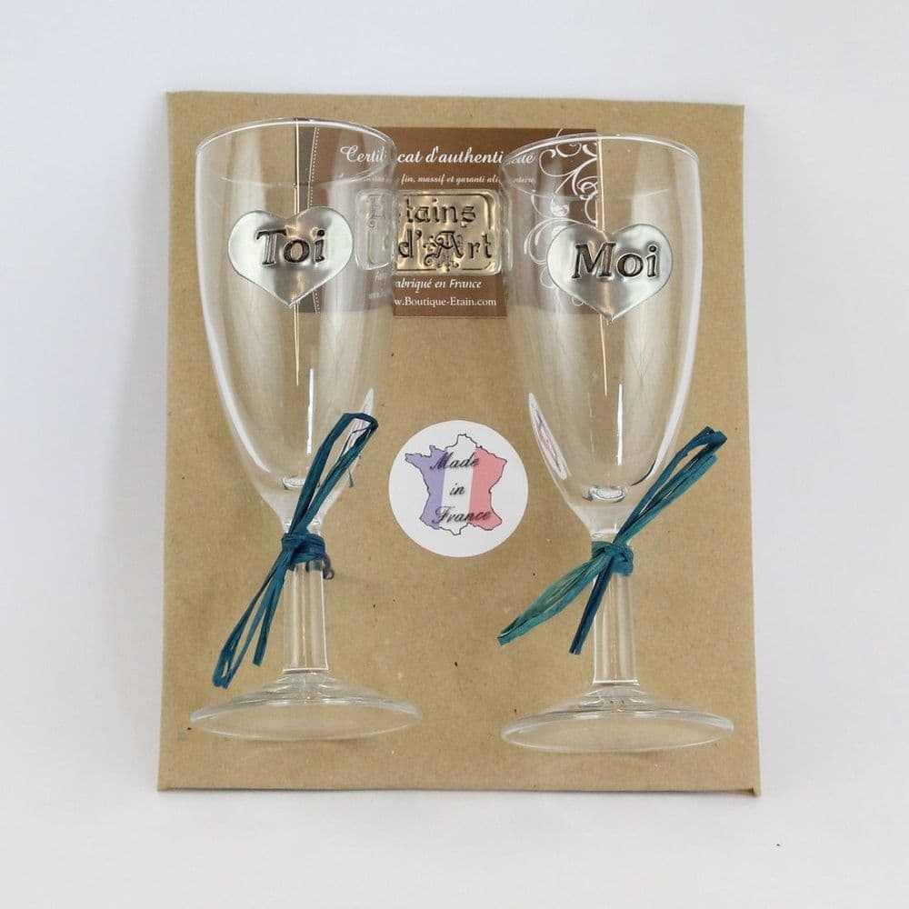 2 coupes avec étain Elle et Lui déco craft