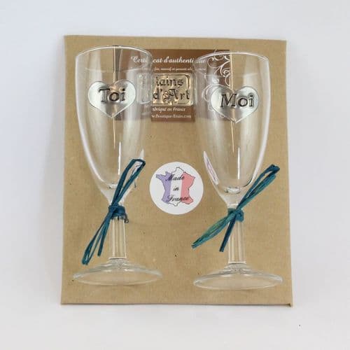 2 coupes avec étain Elle et Lui déco craft