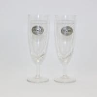 2 coupes à Champagne date poinçonnée sur étain ⬭