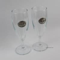 2 coupes à Champagne date poinçonnée sur étain ⬭