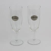 2 coupes à Champagne date poinçonnée sur étain ⬭
