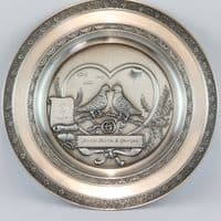 Assiette colombe pour mariage ou anniversaire de mariage.