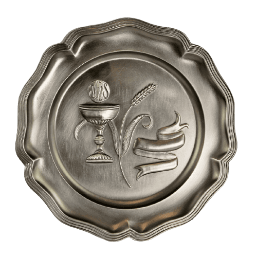 Assiette de Communion en étain à graver