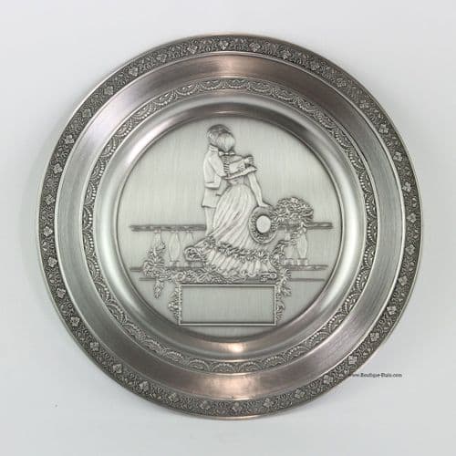 Assiette murale en étain pour anniversaire de mariage