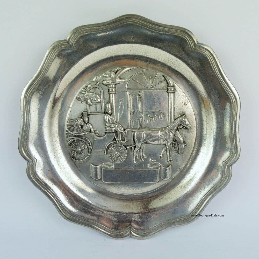 Assiette pour mariage ou anniversaire de mariage, gravure comprise