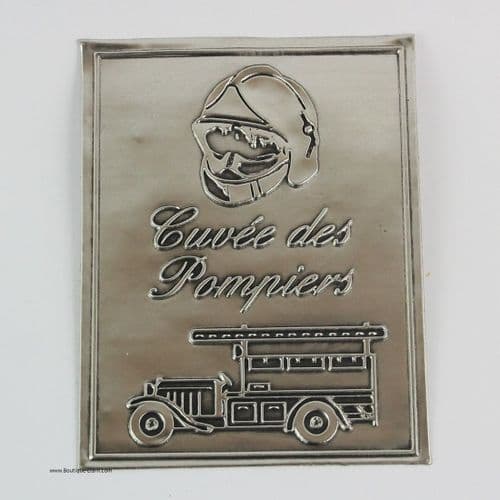 Autocollant étiquette adhésive en étain Pompier pour bouteille