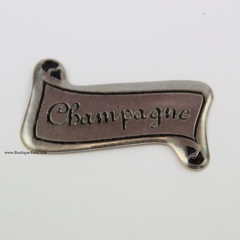 Autocollant étiquette Champagne en étain