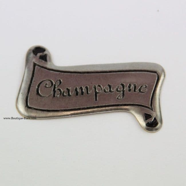 Autocollant étiquette Champagne en étain
