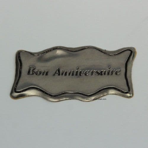 Autocollant étiquette en étain " Bon anniversaire"