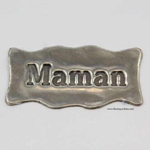 Autocollant étiquette en étain "Maman"