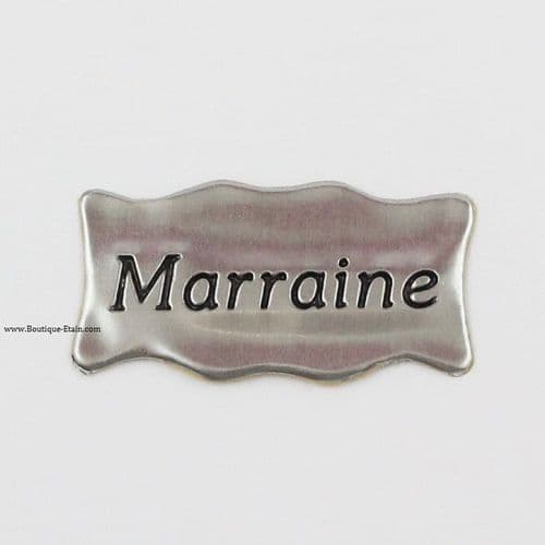 Autocollant étiquette en étain Marraine