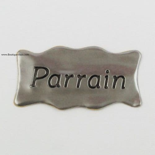 Autocollant étiquette en étain Parrain