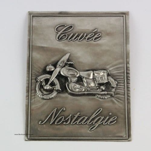 Autocollant étiquette en étain pour bouteille thème moto