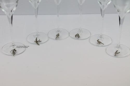 Bagues pour verres x6 thème Oiseau