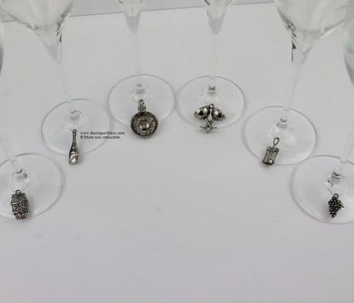 Bagues pour verres x6 thème Vin