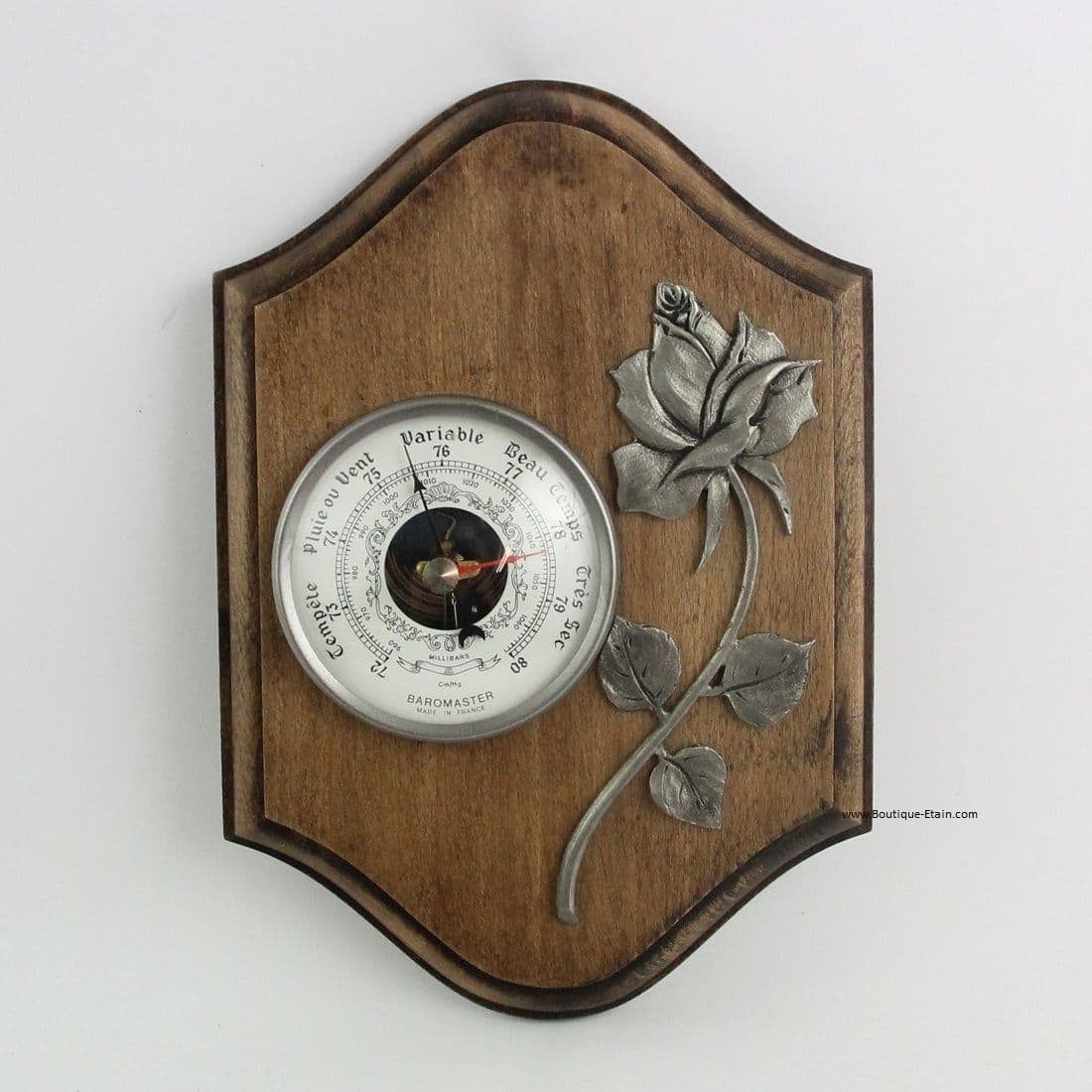 Baromètre Thermomètre Hygromètre Ancien – Bois Et Laiton – Altitude – Vintage