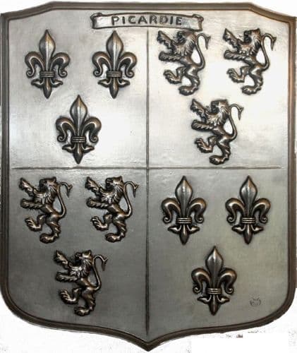 Blason bouclier de la Picardie en étain