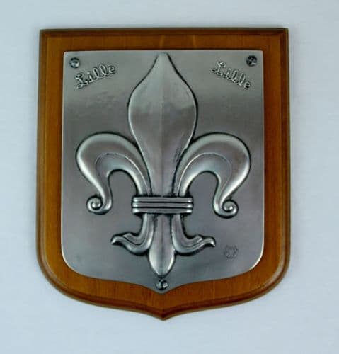 Blason fleur de Lys en étain