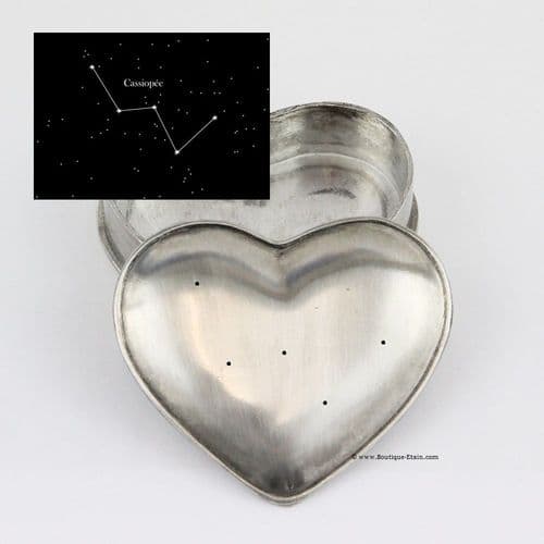 Boîte CONSTELLATION en étain forme coeur
