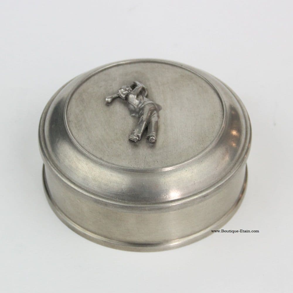 Boîte "Le Golfeur" en étain