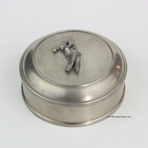 Boîte "Le Golfeur" en étain