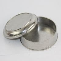 Boîte ronde en étain brillante à graver