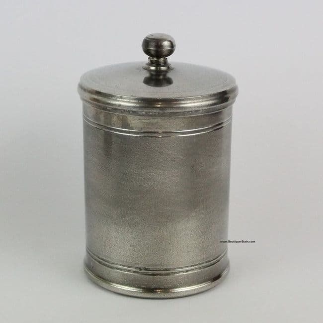 Boite en étain avec couvercle, pot à épices