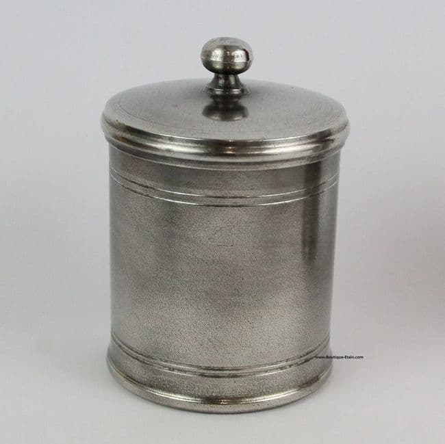 Boite en étain avec couvercle, pot à épices H8cm