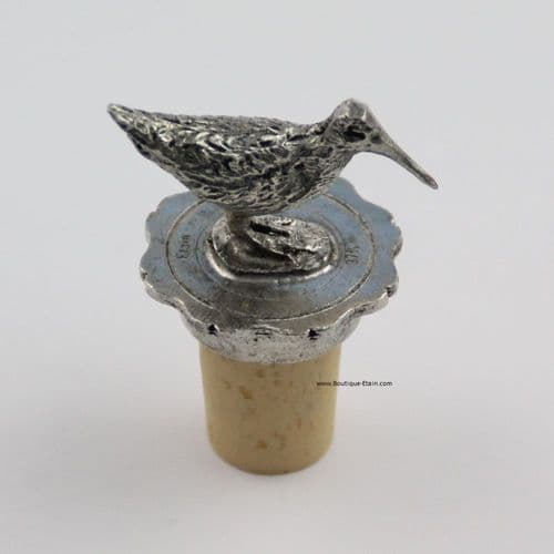 Bouchon bécasse en étain pour bouteille de vin