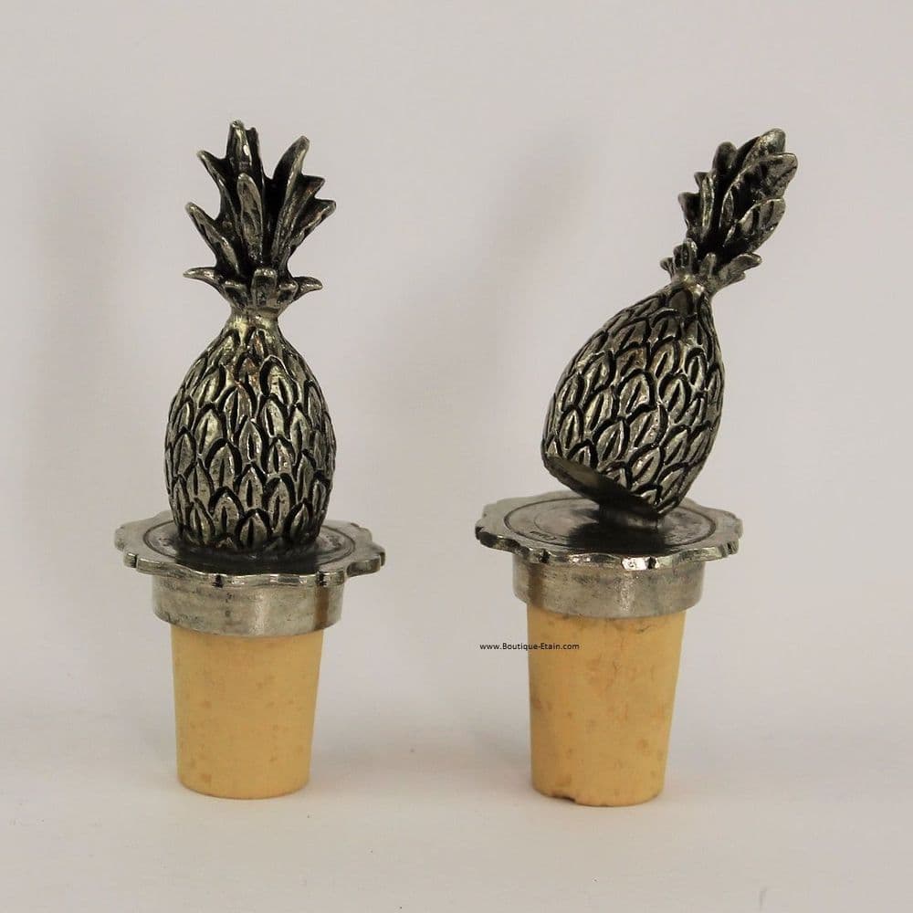 Bouchon décor ananas en étain