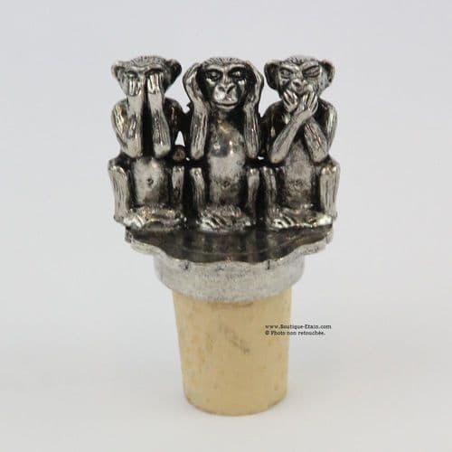 Bouchon en étain les 3 singes