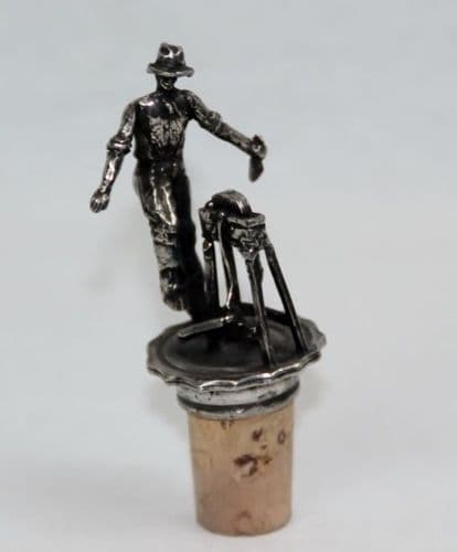 Bouchon l'aiguiseur de couteaux en liège et étain