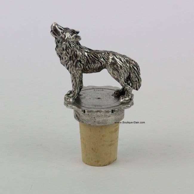 Bouchon loup ou husky en étain
